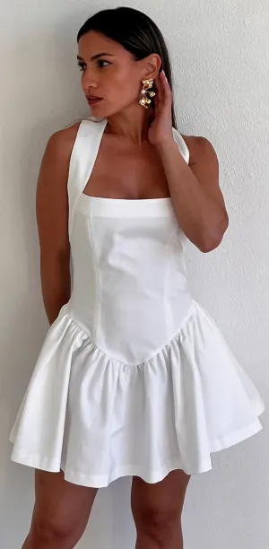 Attractive Radiance White Halter Mini Dress