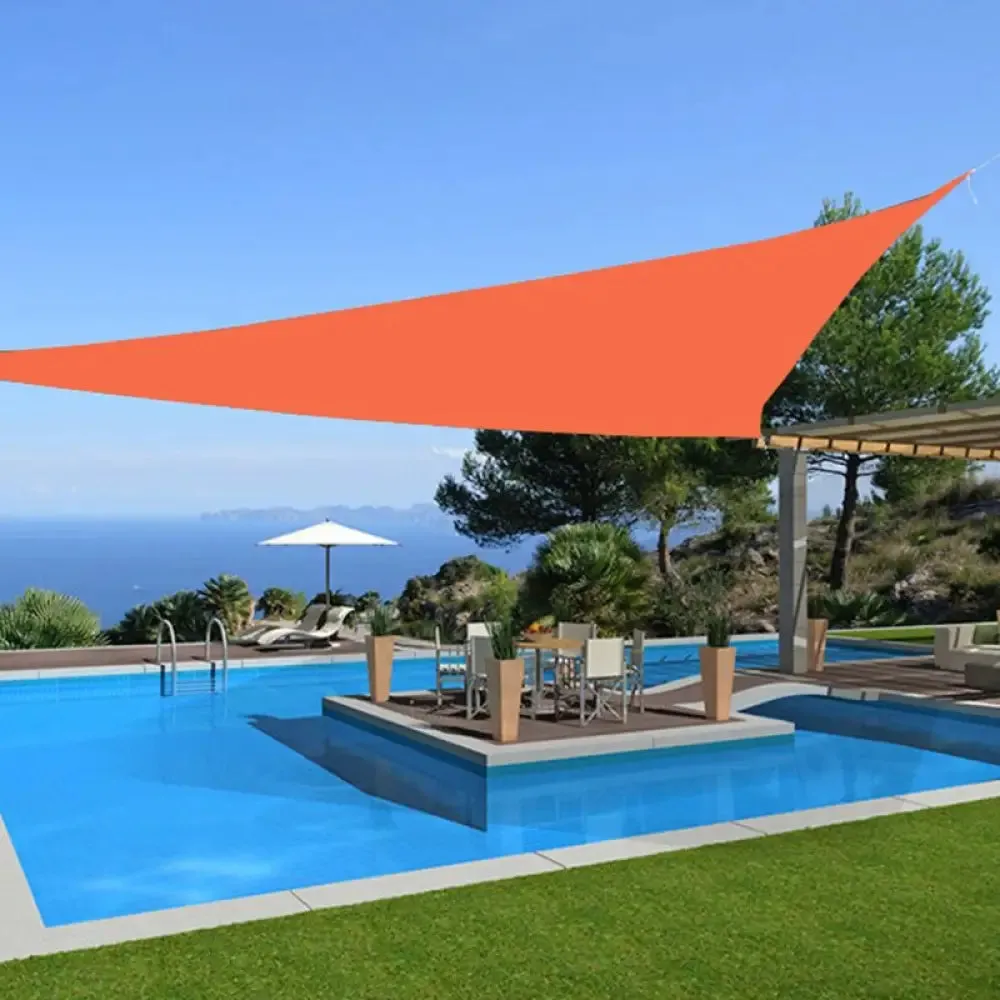 Big Size Orange 300d 100% Polyester Tarpaulin Sunshade Net Pavilion Balcony Rainproof Shading Netting Garden Shelter Sun Sails