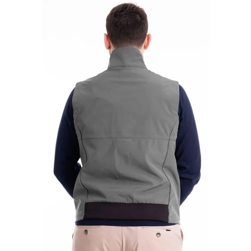 Brown Polyester Men Vest