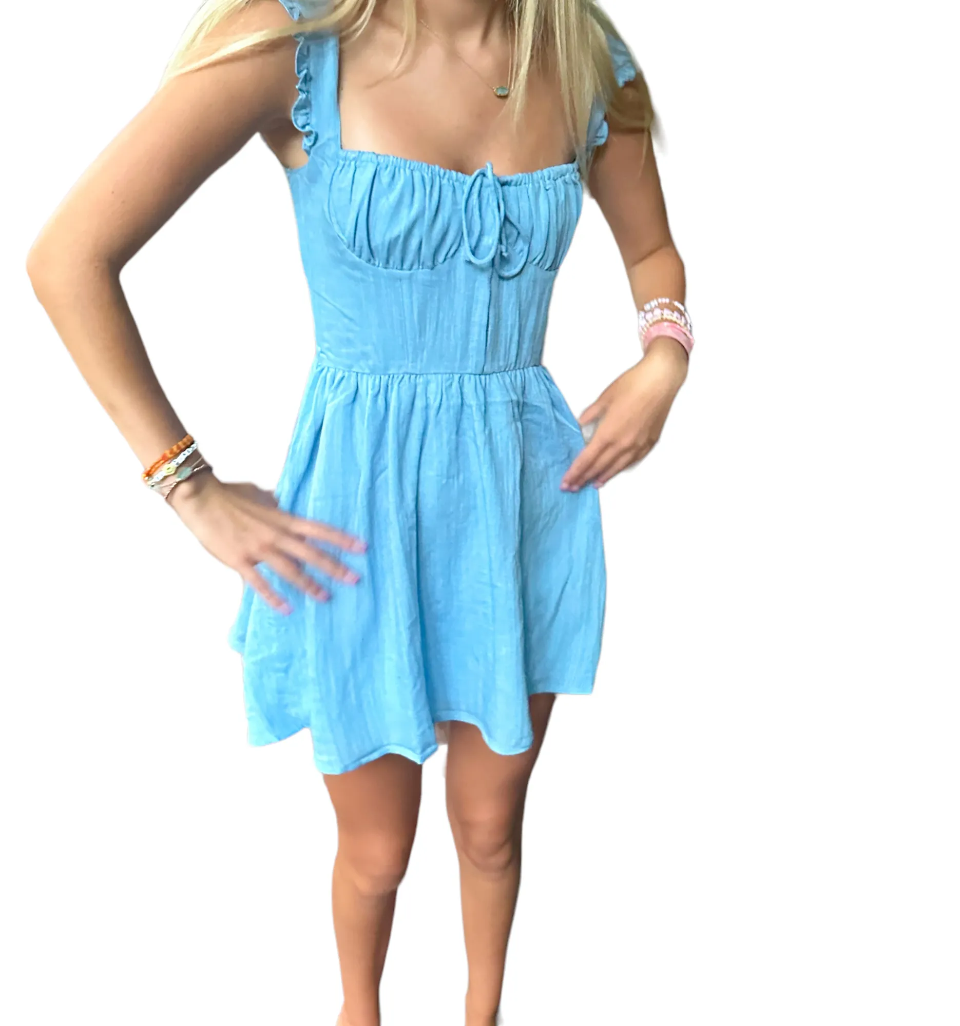 Corset Charm: Winged Elegance Mini Dress