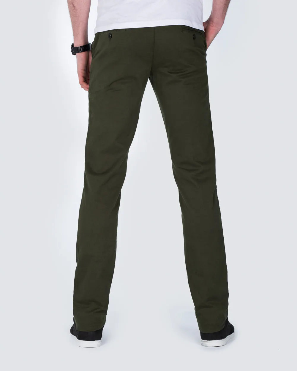 Ed Baxter Slim Fit Tall Chinos (dark olive)