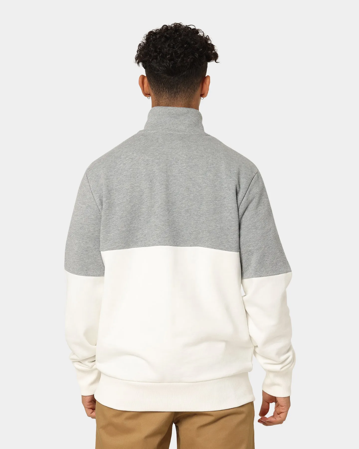 Fred Perry Colourblock Half Zip Sweatshirt Snow White