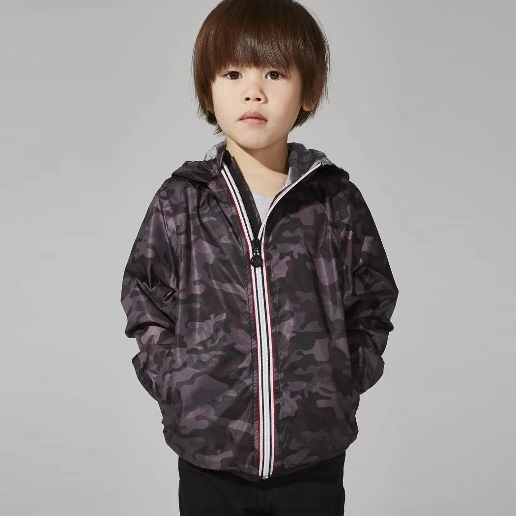 Full Zip Packable Jacket (Black Camo)