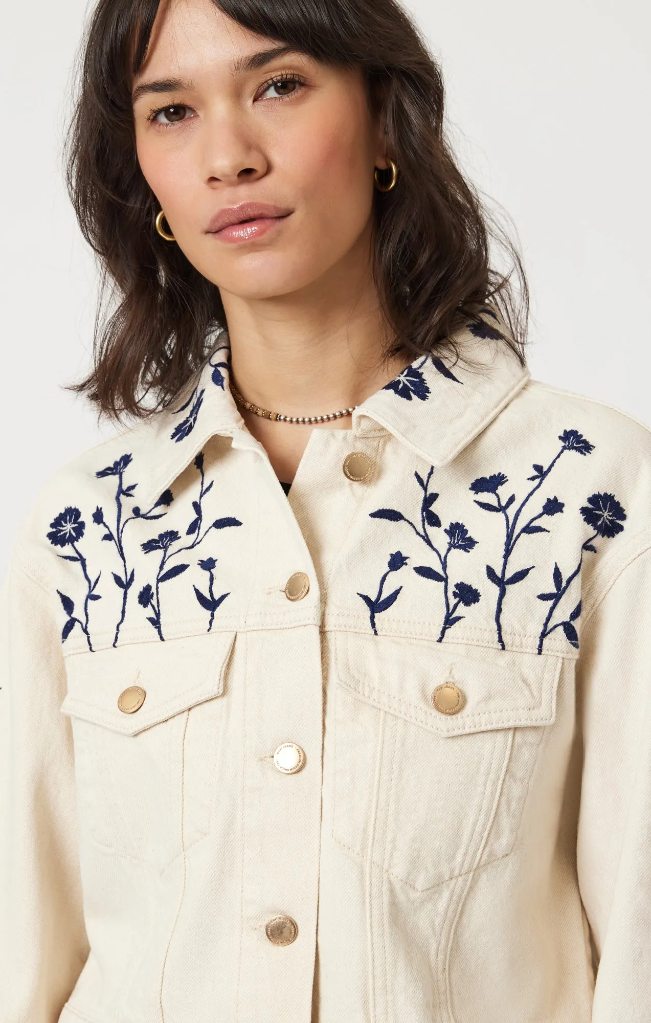 HARMONY DENIM JACKET IN BEIGE DENIM
