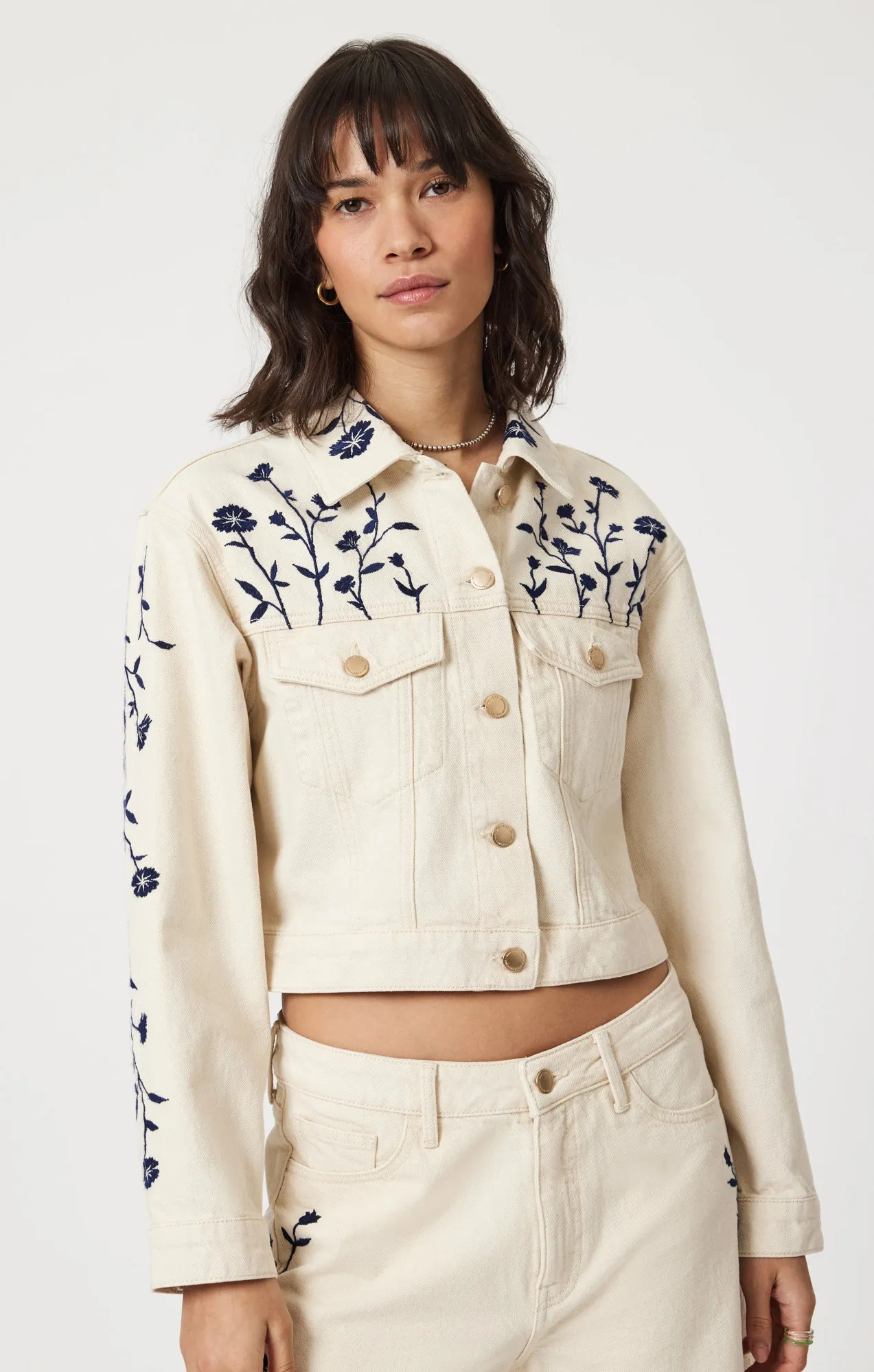 HARMONY DENIM JACKET IN BEIGE DENIM