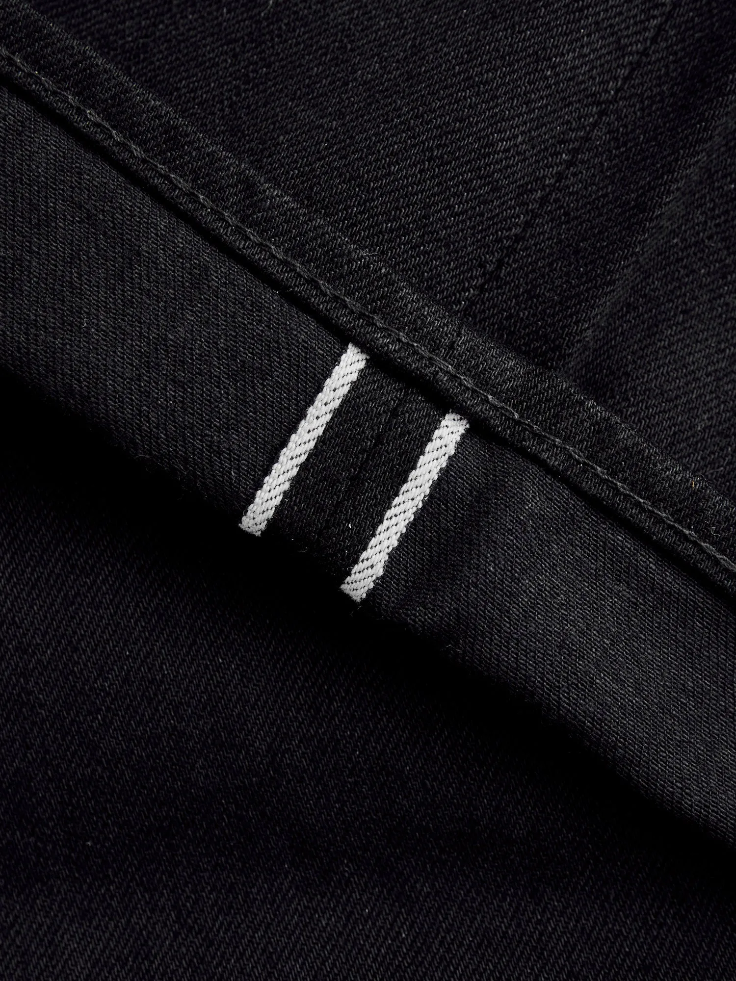 J414 14oz Black Selvedge Denim - Classic Straight Fit