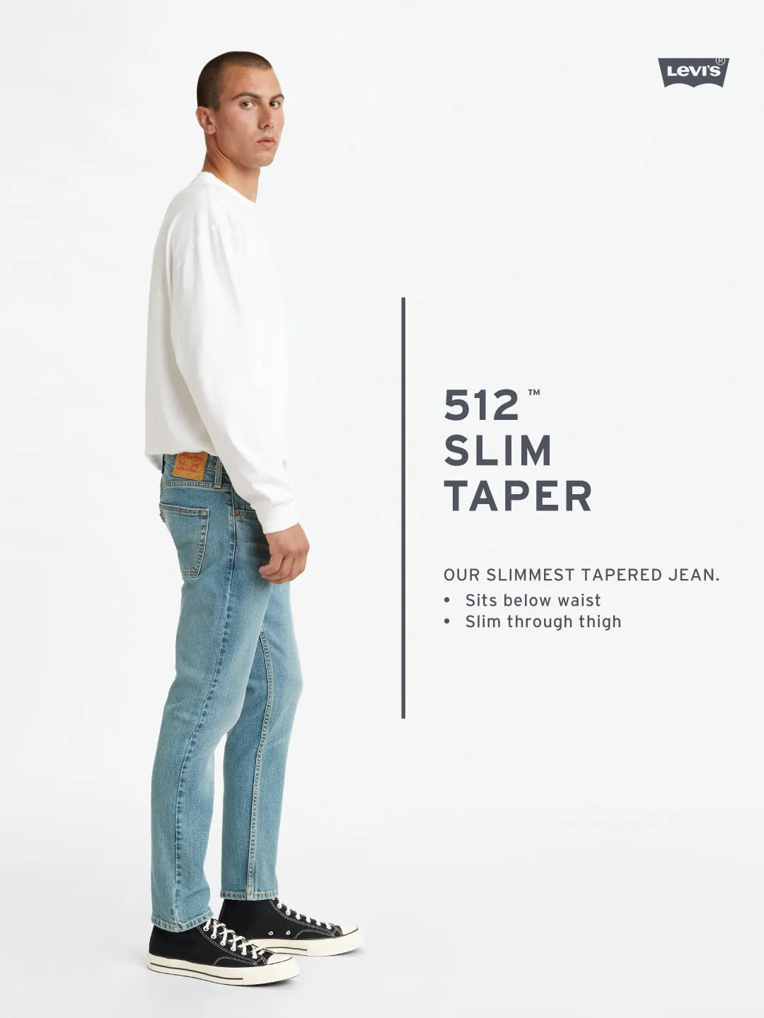 Men's 512 Grey Slim Tapered Fit Chinos