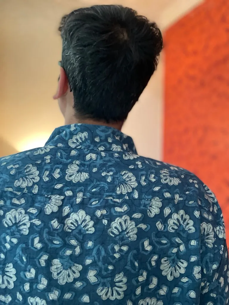 Mogambo Indigo Floral Collared Shirt