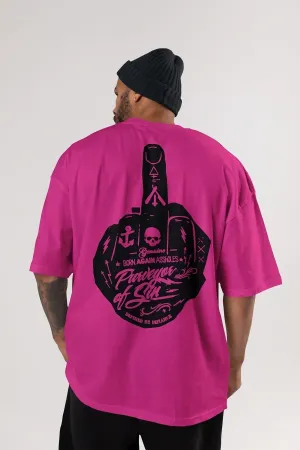 Purveyor of Sin - Deep Pink - Gym Oversized T Shirt
