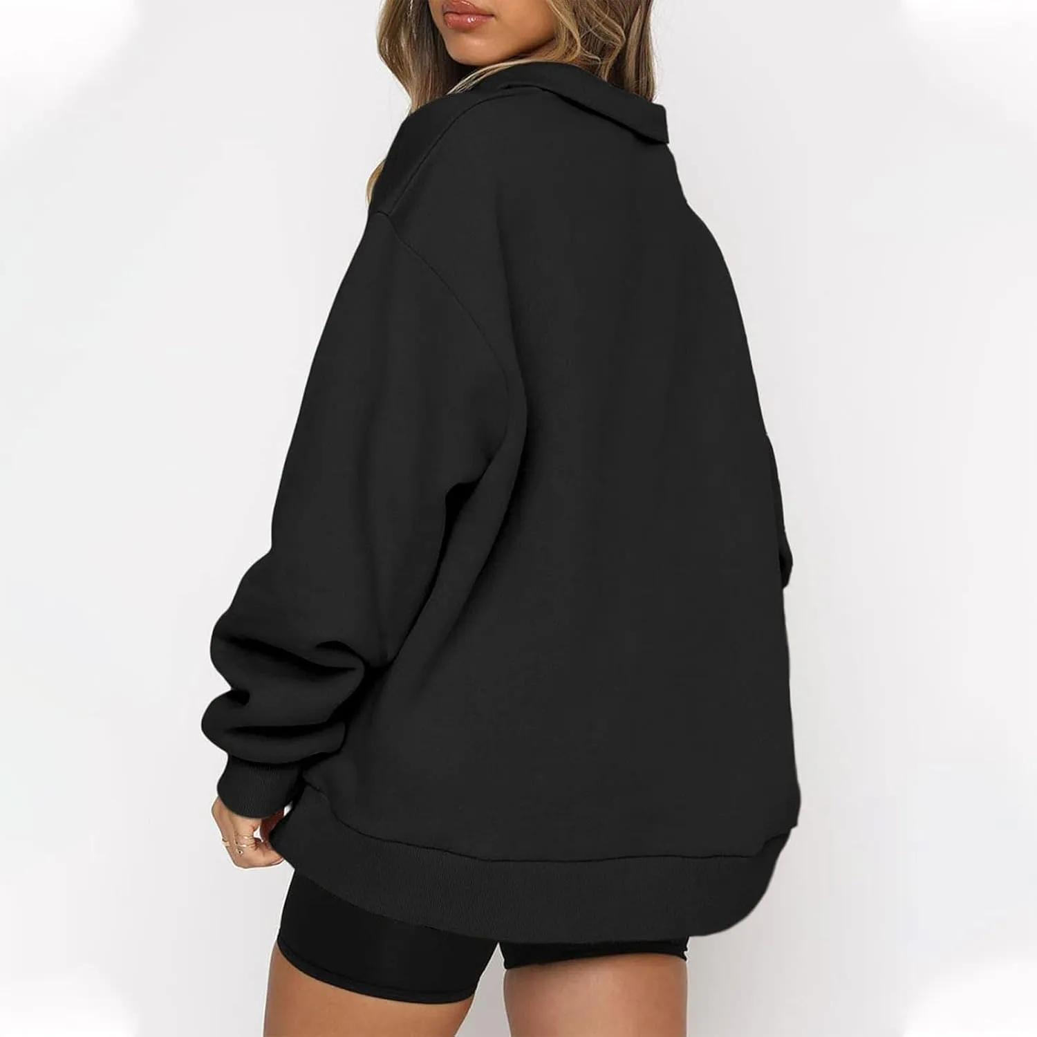 SERYU Oversized Sweatshirt Womens Loose Fit 2024 Fleece Fall Long Sleeve Half Zip Collared Pullover Y2k Clothes