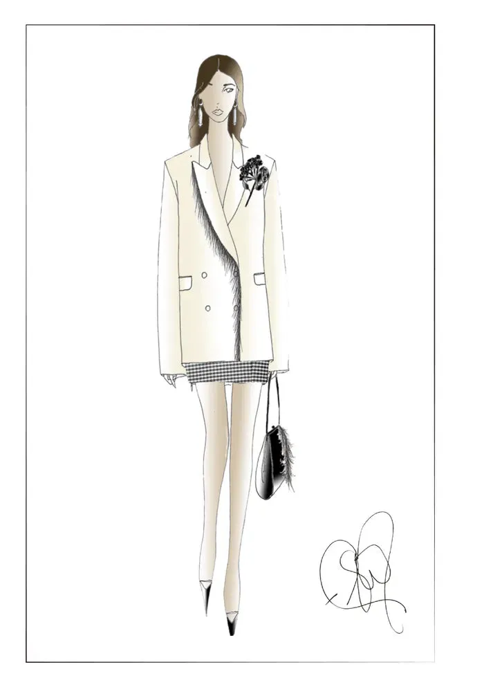 Trai Blazer in Silk Wool Blend