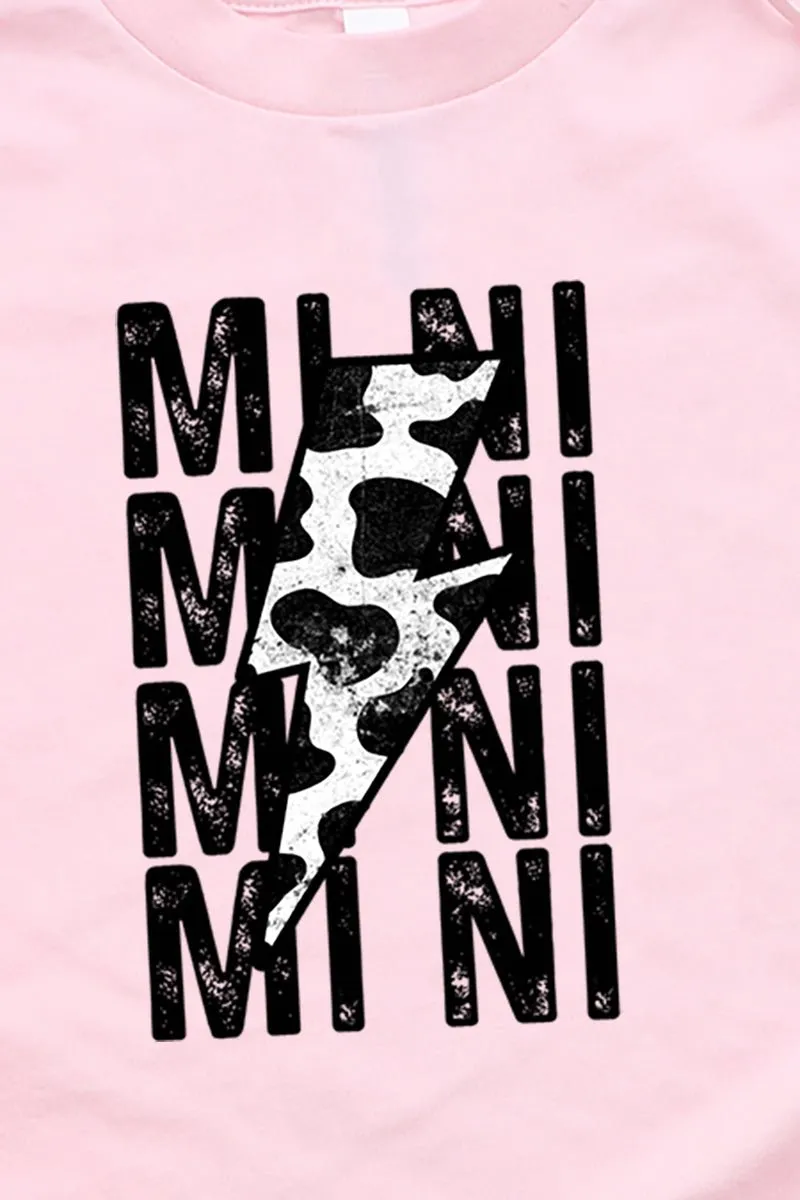 Youth Mini Cow Lightning Bolt Short Sleeve Relaxed Fit T-Shirt